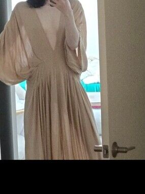 Studio TIA tan maxi dress - kaftan size S-M boho